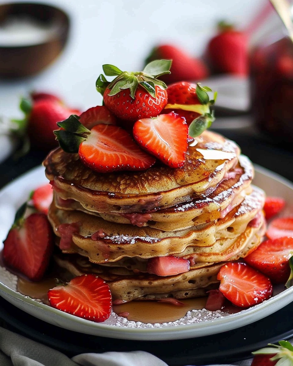 Gluten-Free Vegan Strawberry Pancakes