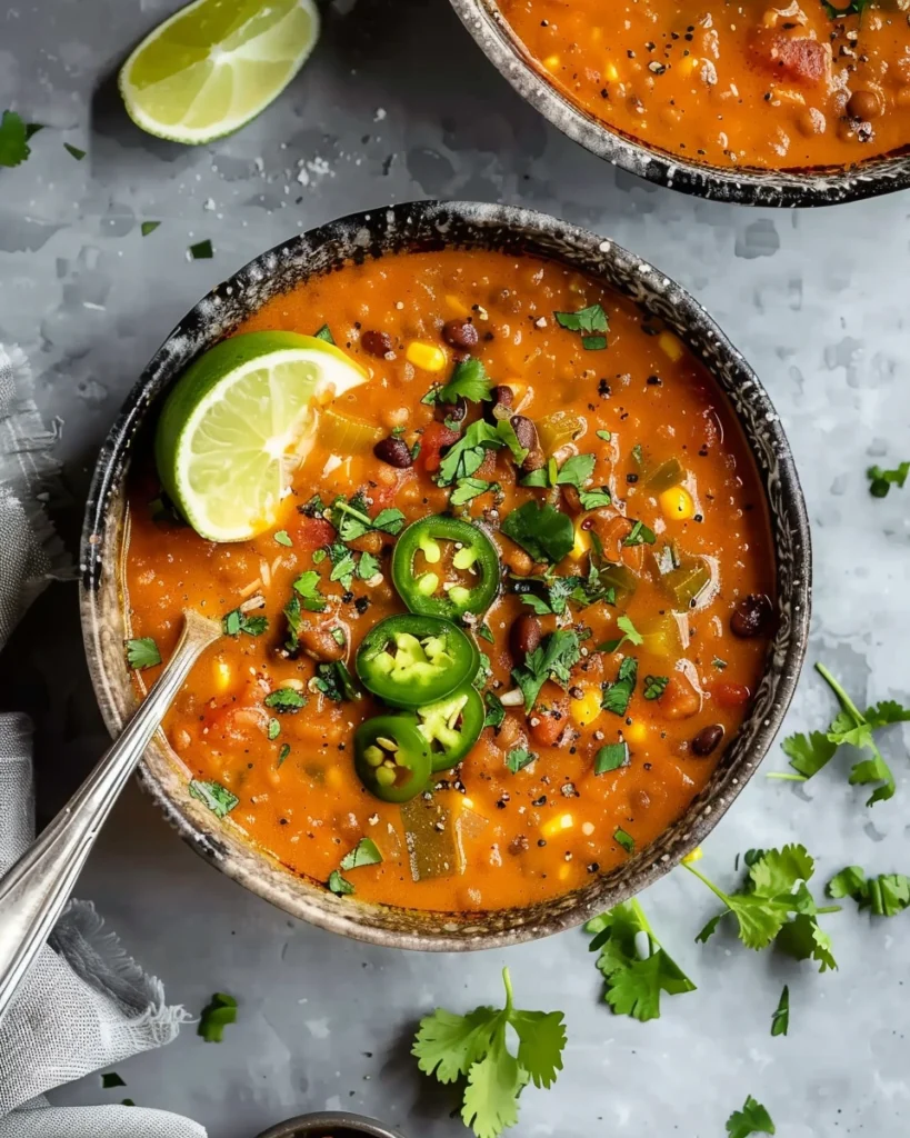 Vegan Lentil Tortilla Soup