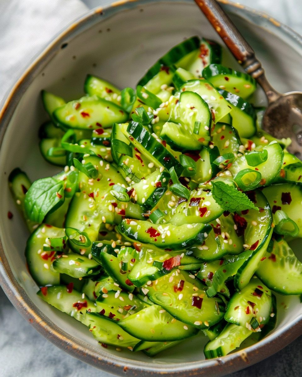 Smashed Cucumber Salad With Chili Crisp
