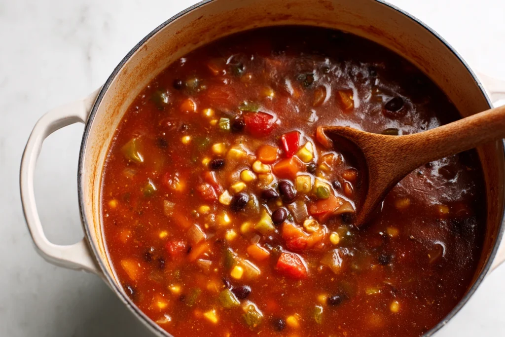 Vegan Lentil Tortilla Soup Process
