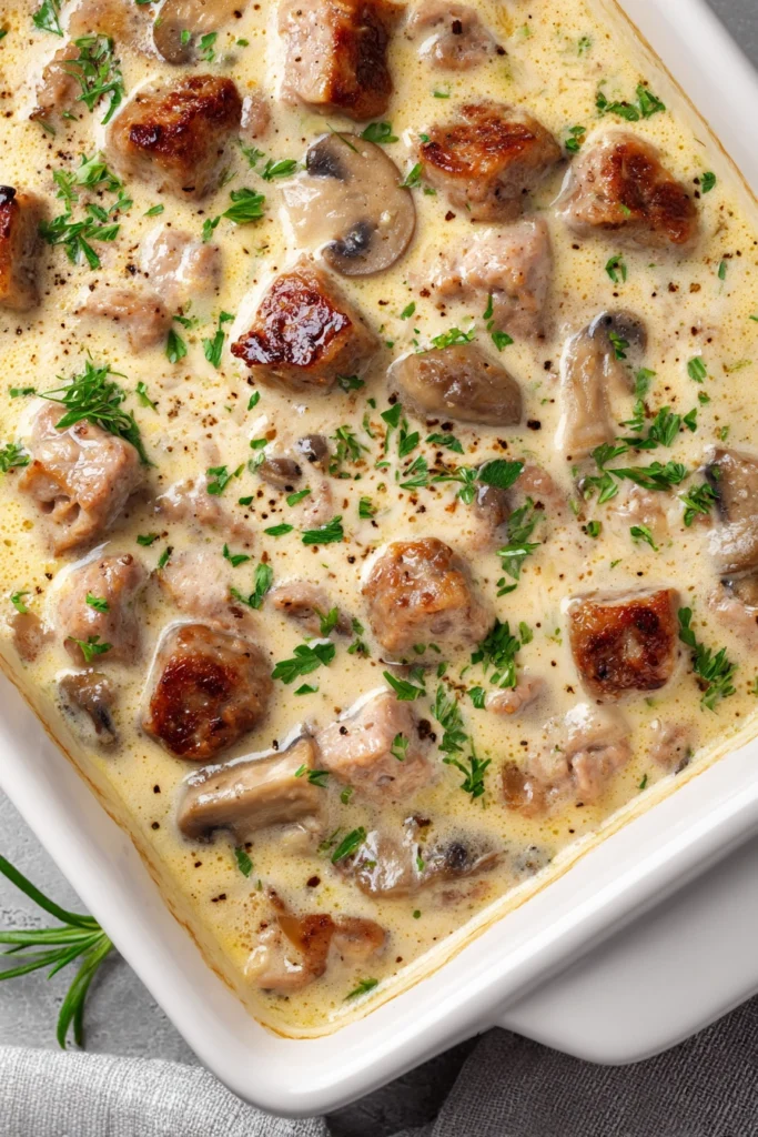 Crescent Roll Breakfast Casserole Process