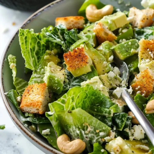 Avocado Cashew Caesar Salad