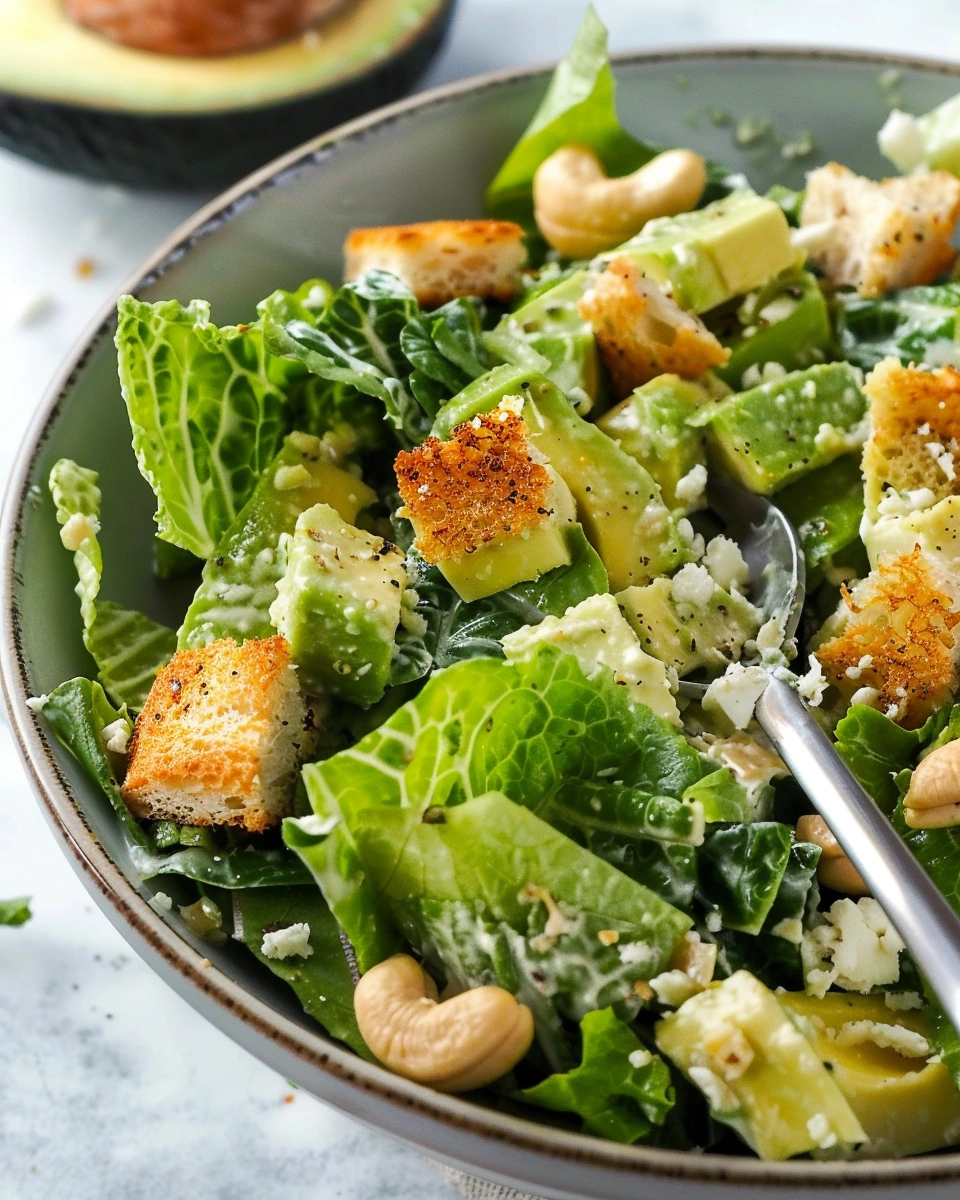 Avocado Cashew Caesar Salad