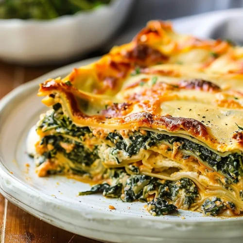 Vegan spinach lasagne