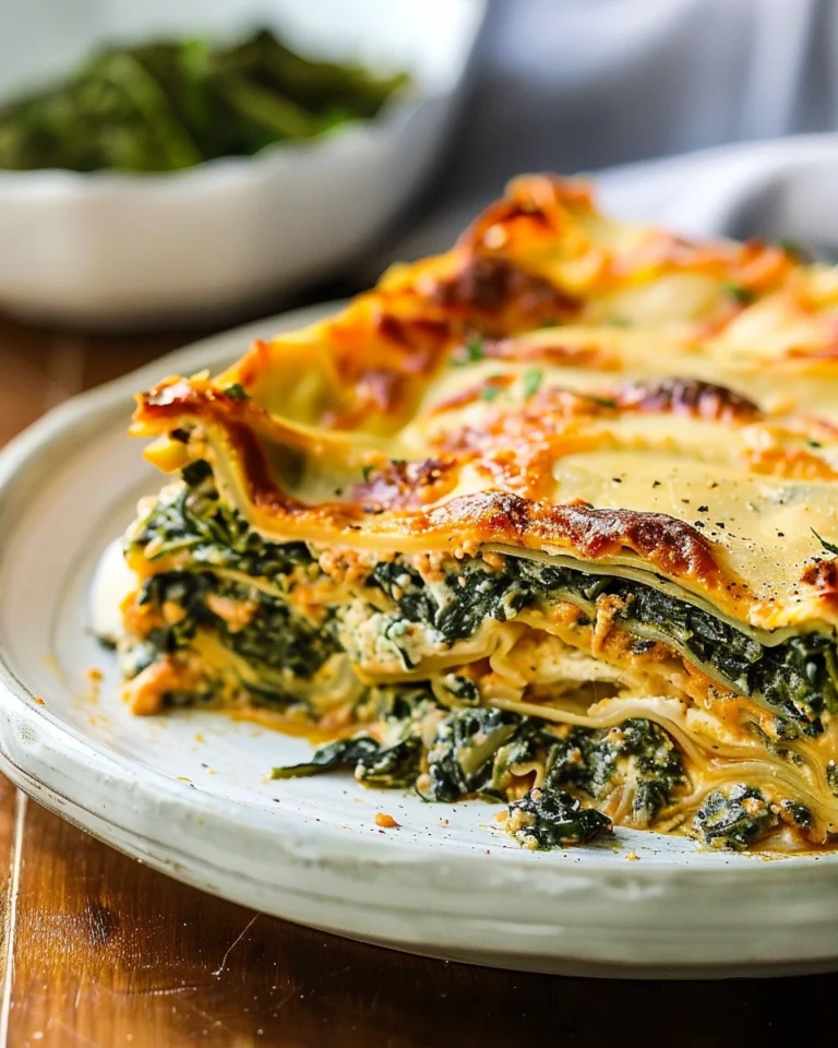 Vegan spinach lasagne