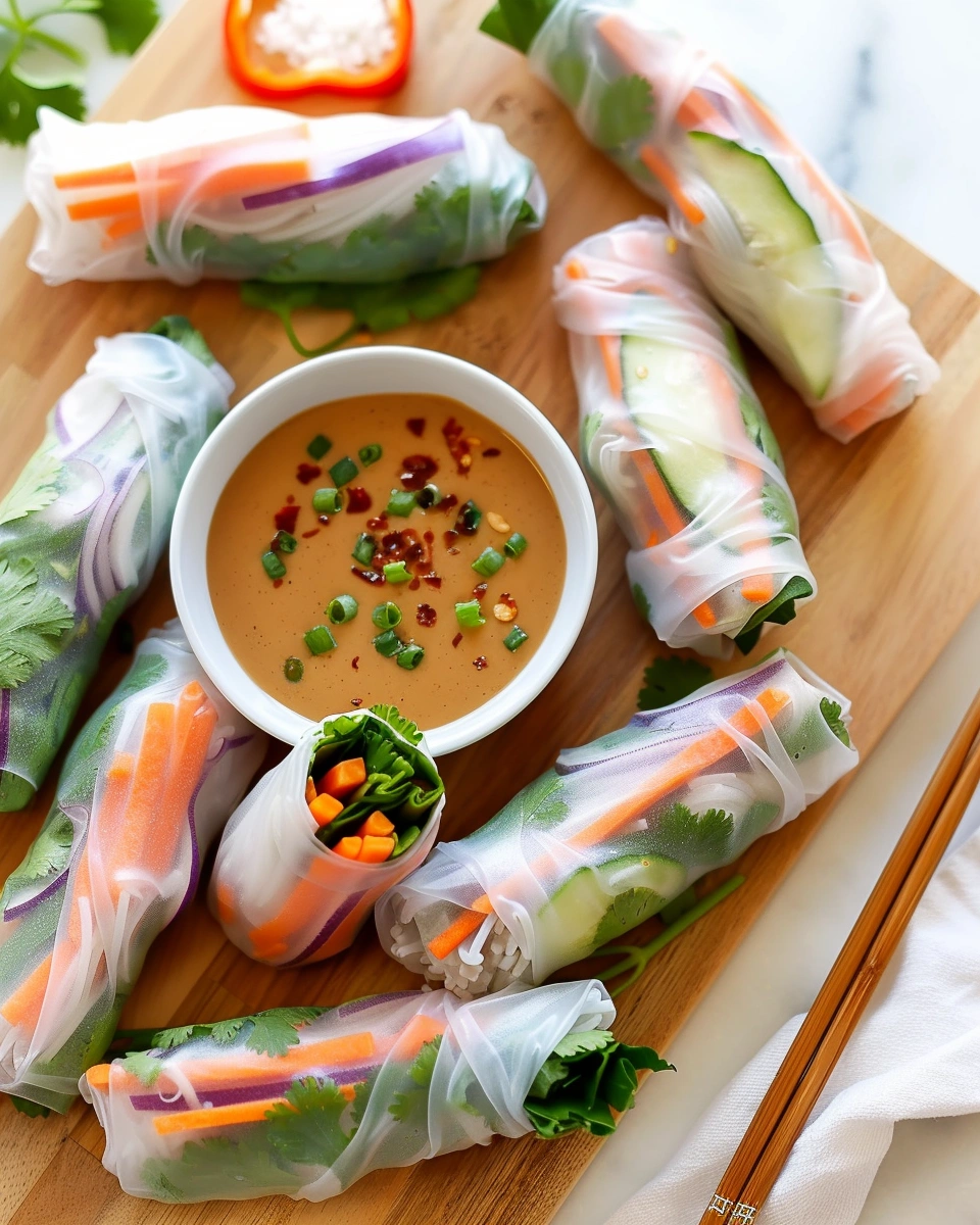 Fresh Spring Rolls with Peanut Sauce