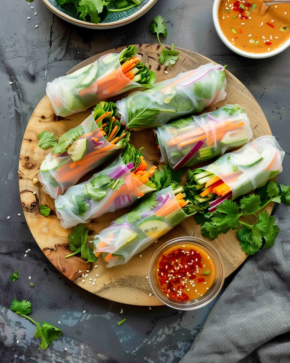 Fresh Spring Rolls with Peanut Sauce