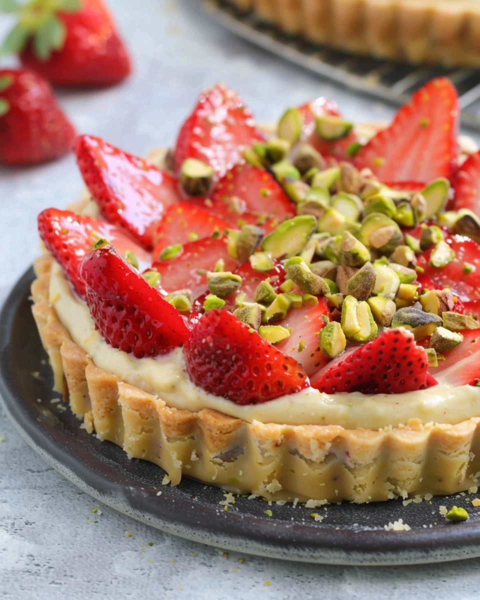 Strawberry Pistachio tart