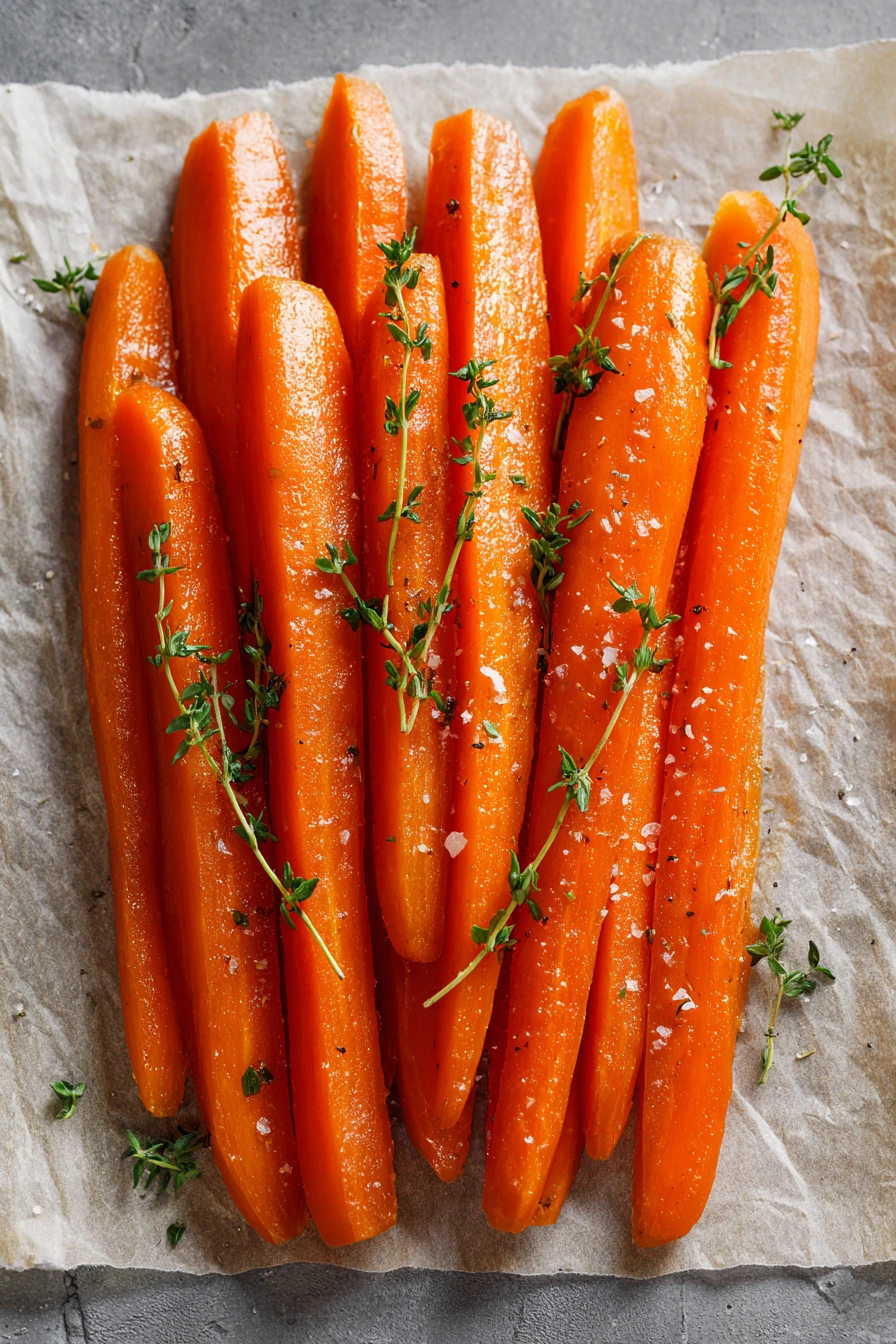 Roasted carrots with dukkah brittle