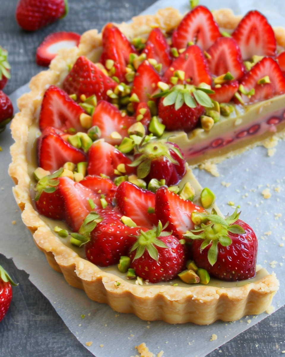 Strawberry Pistachio tart
