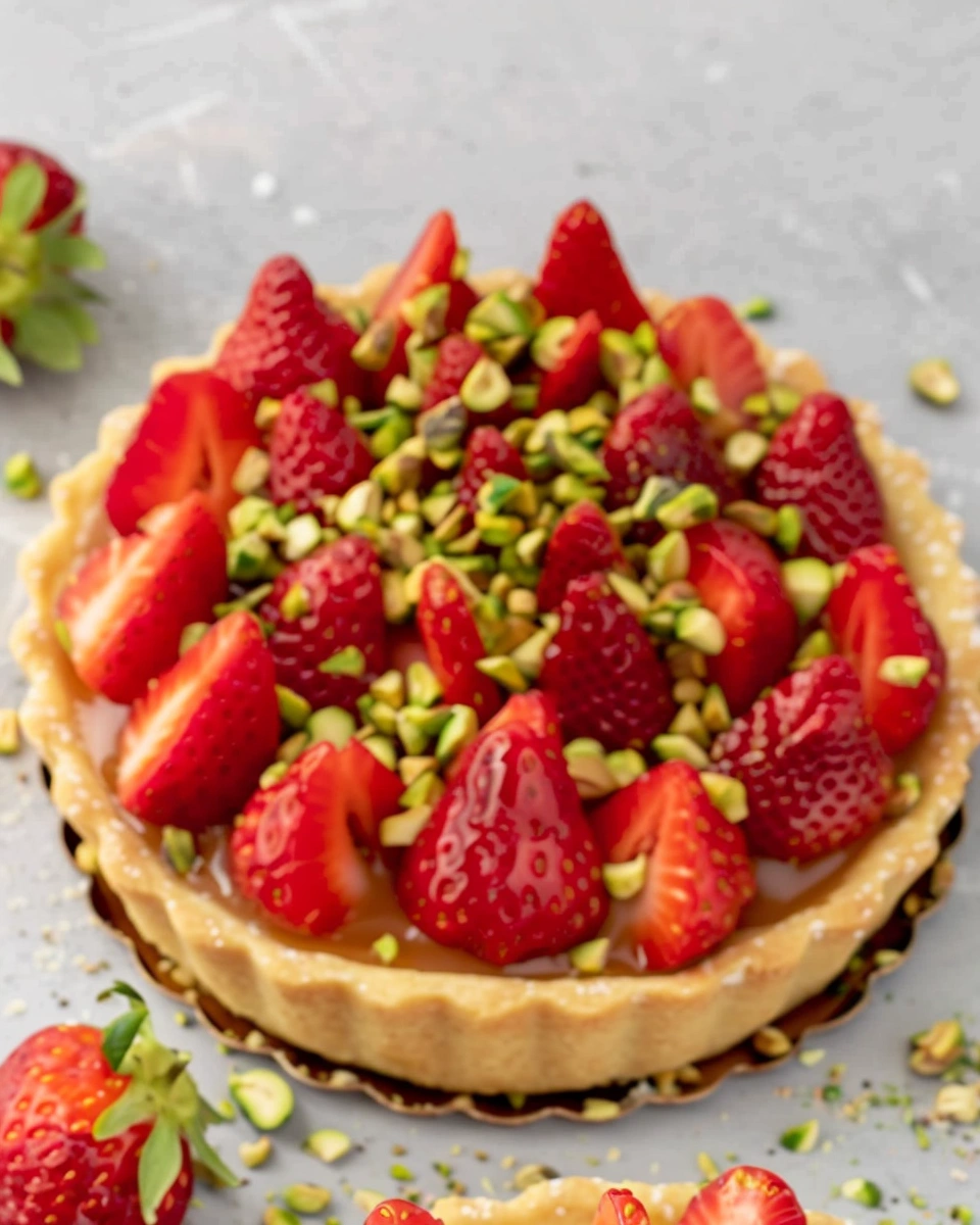 Strawberry Pistachio tart