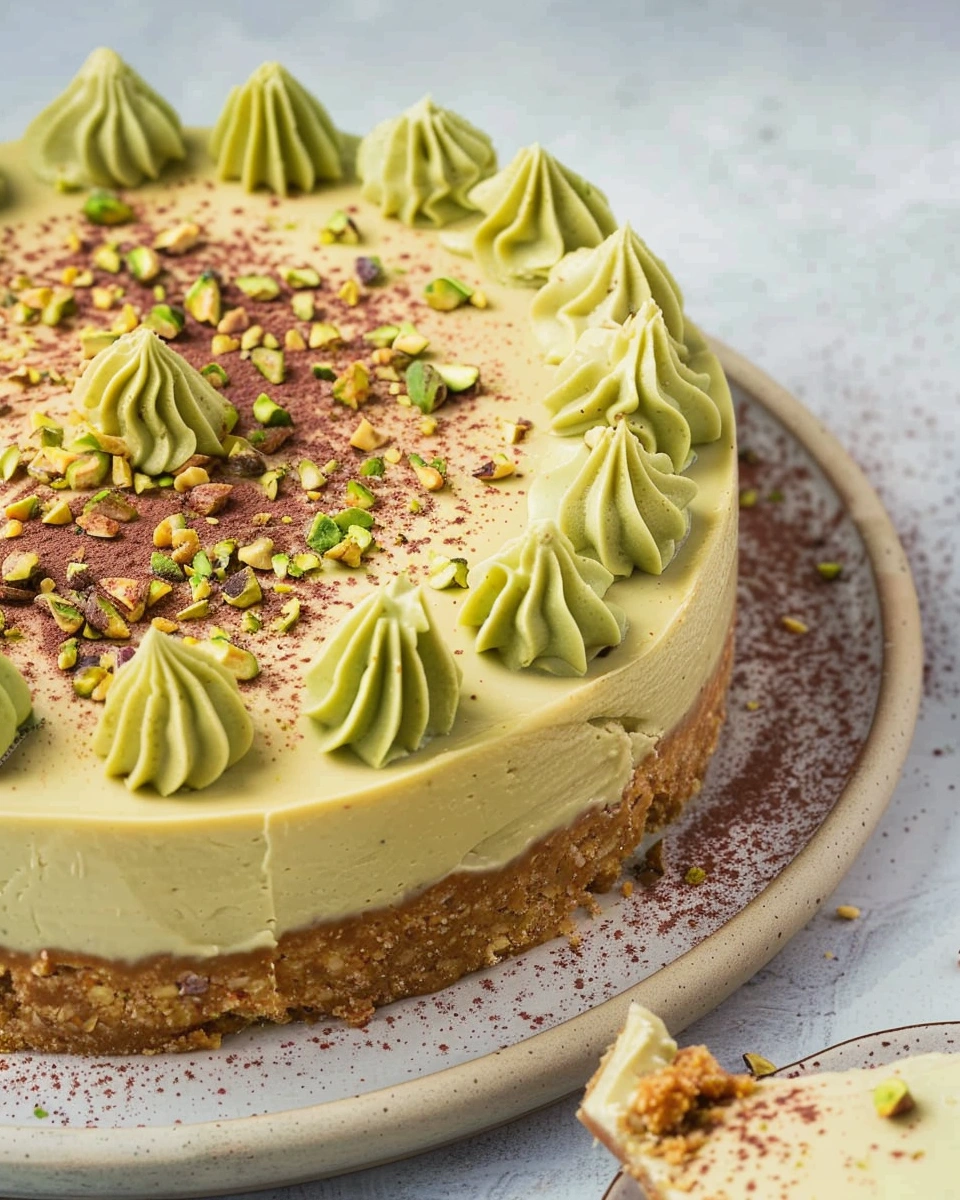 Pistachio cheesecake
