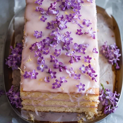 Vegan Lilac Lemon Cake