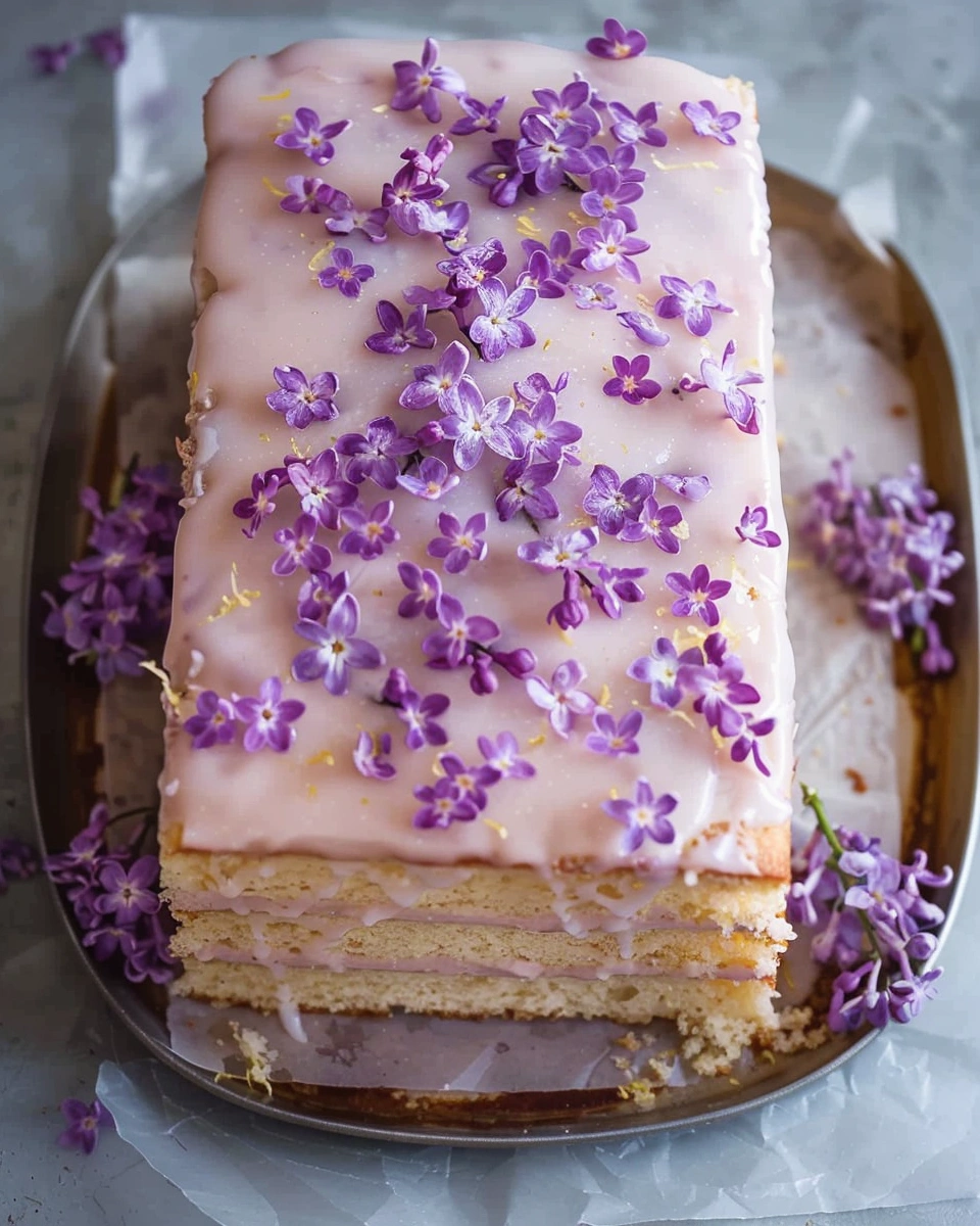 Vegan Lilac Lemon Cake