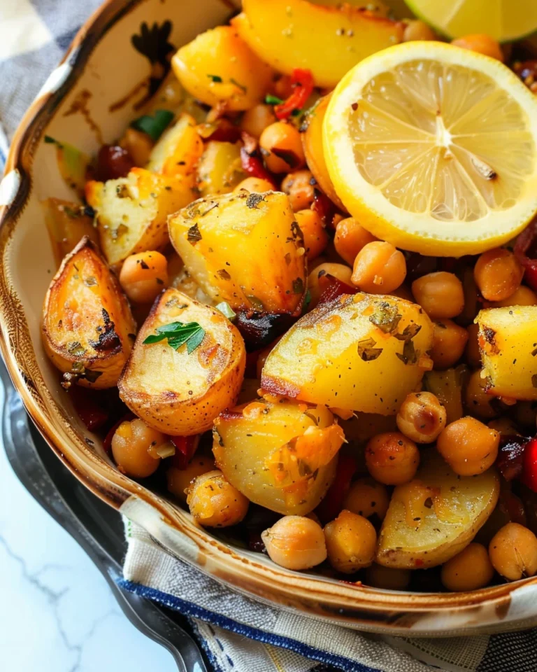 Roasted Potatoes and Chickpeas with Lemon and Oregano