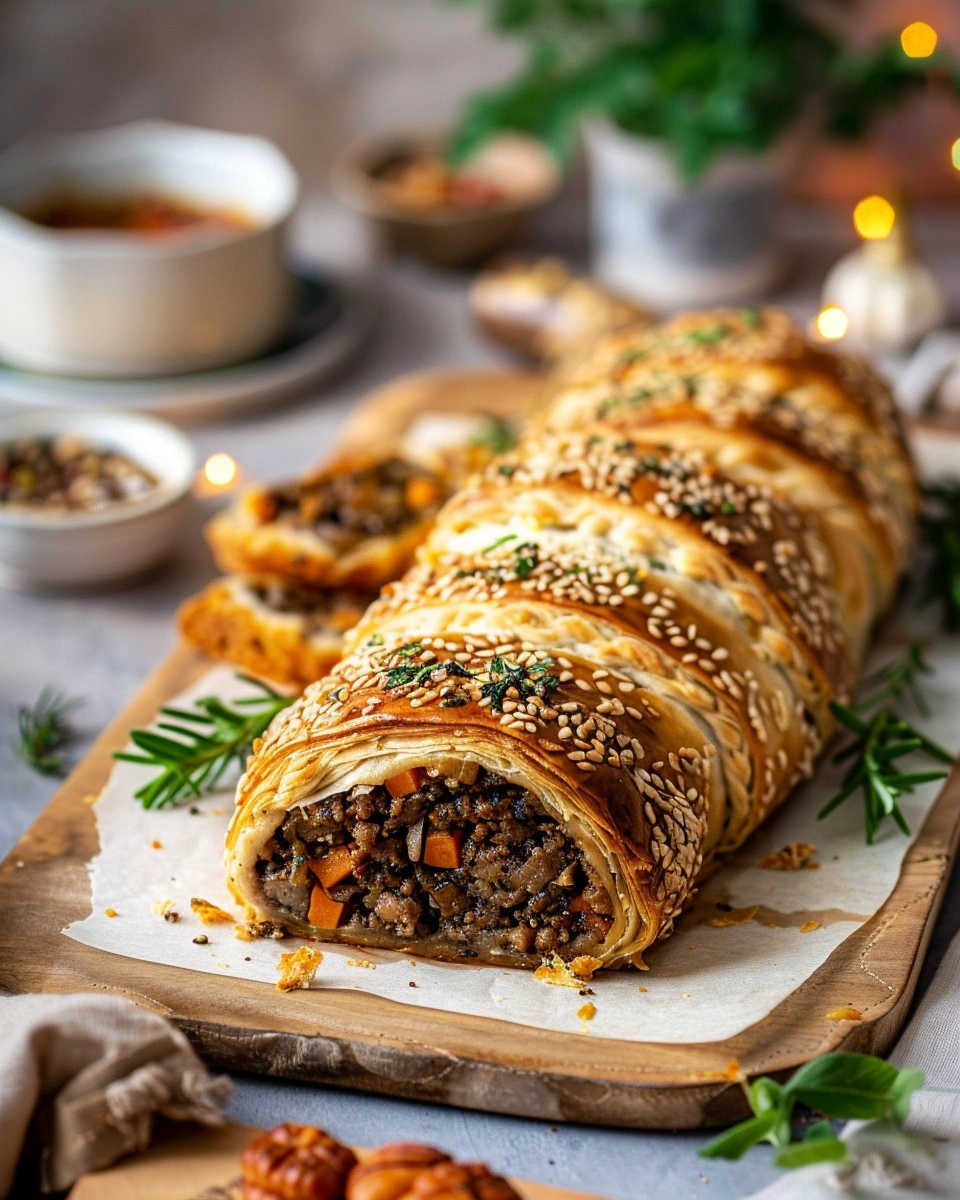 Giant vegan sausage roll