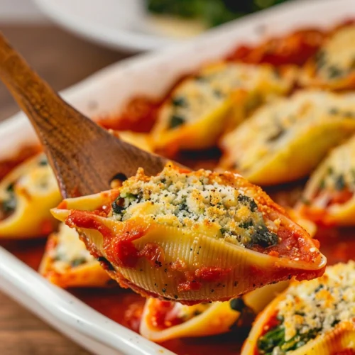 Tofu Ricotta Stuffed Shells with Spinach