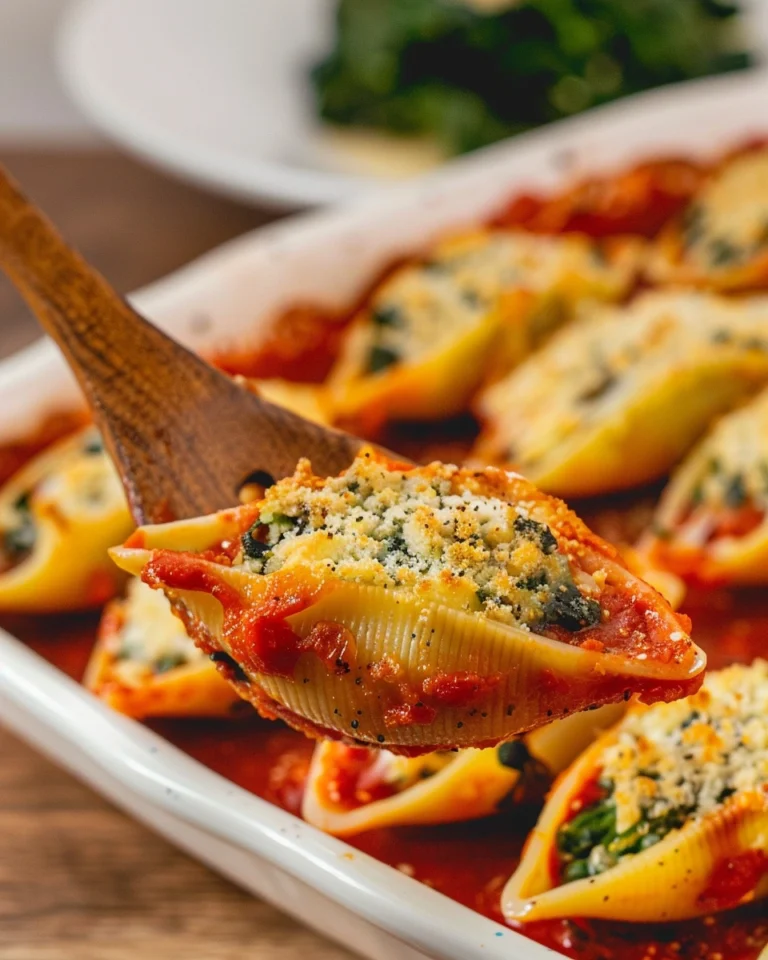 Tofu Ricotta Stuffed Shells with Spinach