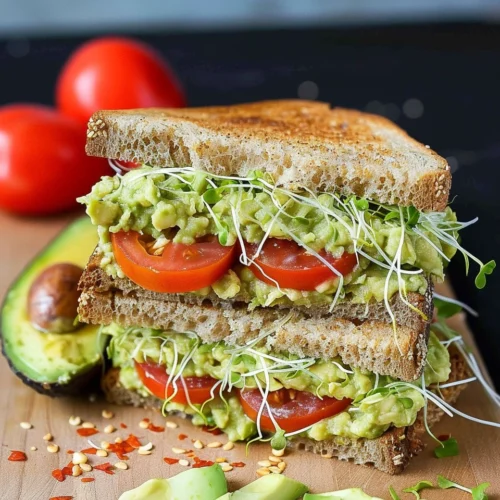 Vegan Hummus Avocado Sandwich