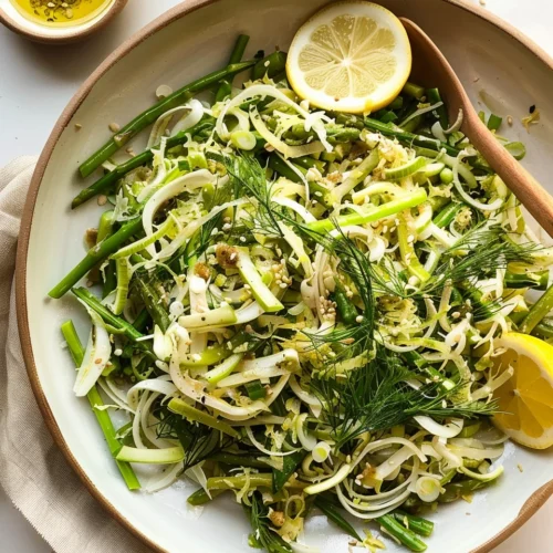 Lemony Shaved Fennel Asparagus Salad
