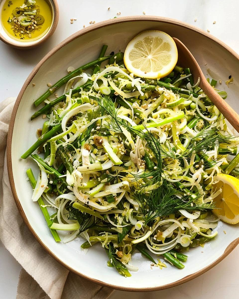 Lemony Shaved Fennel Asparagus Salad