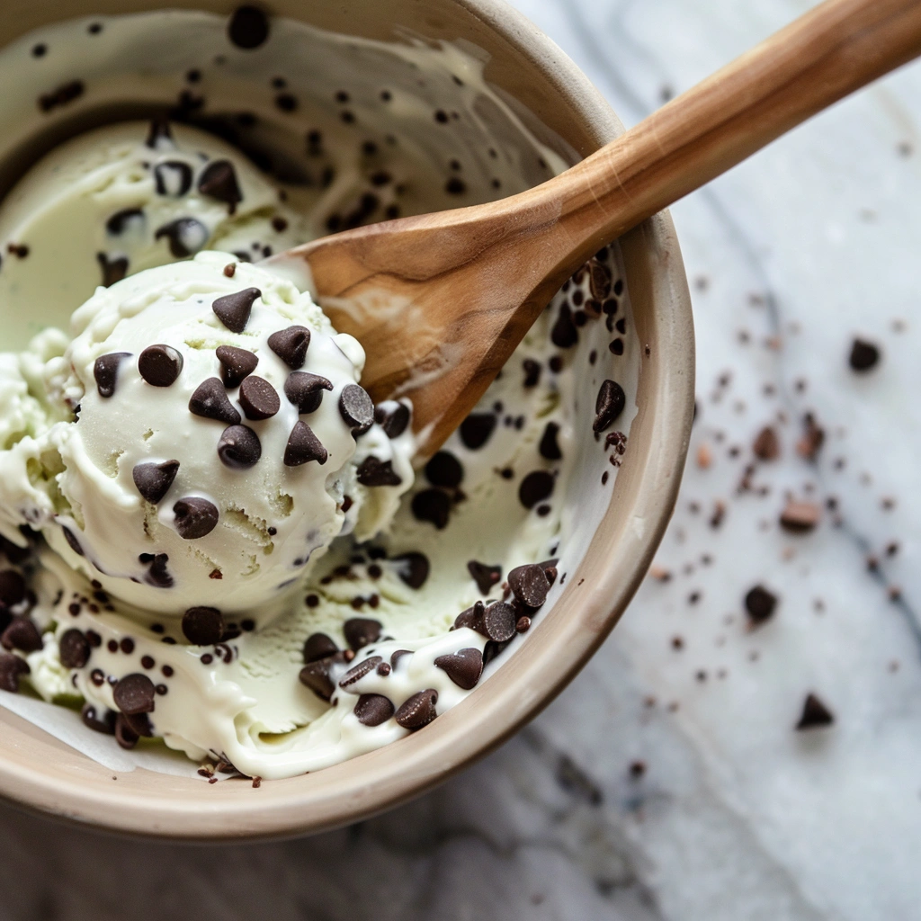 Vegan Mint Chocolate Chip Ice Cream