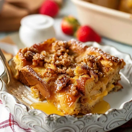 Vegan Overnight Baked French Toast Casserole