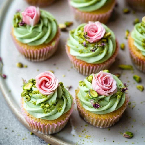 Vegan Mini Pistachio Cupcakes