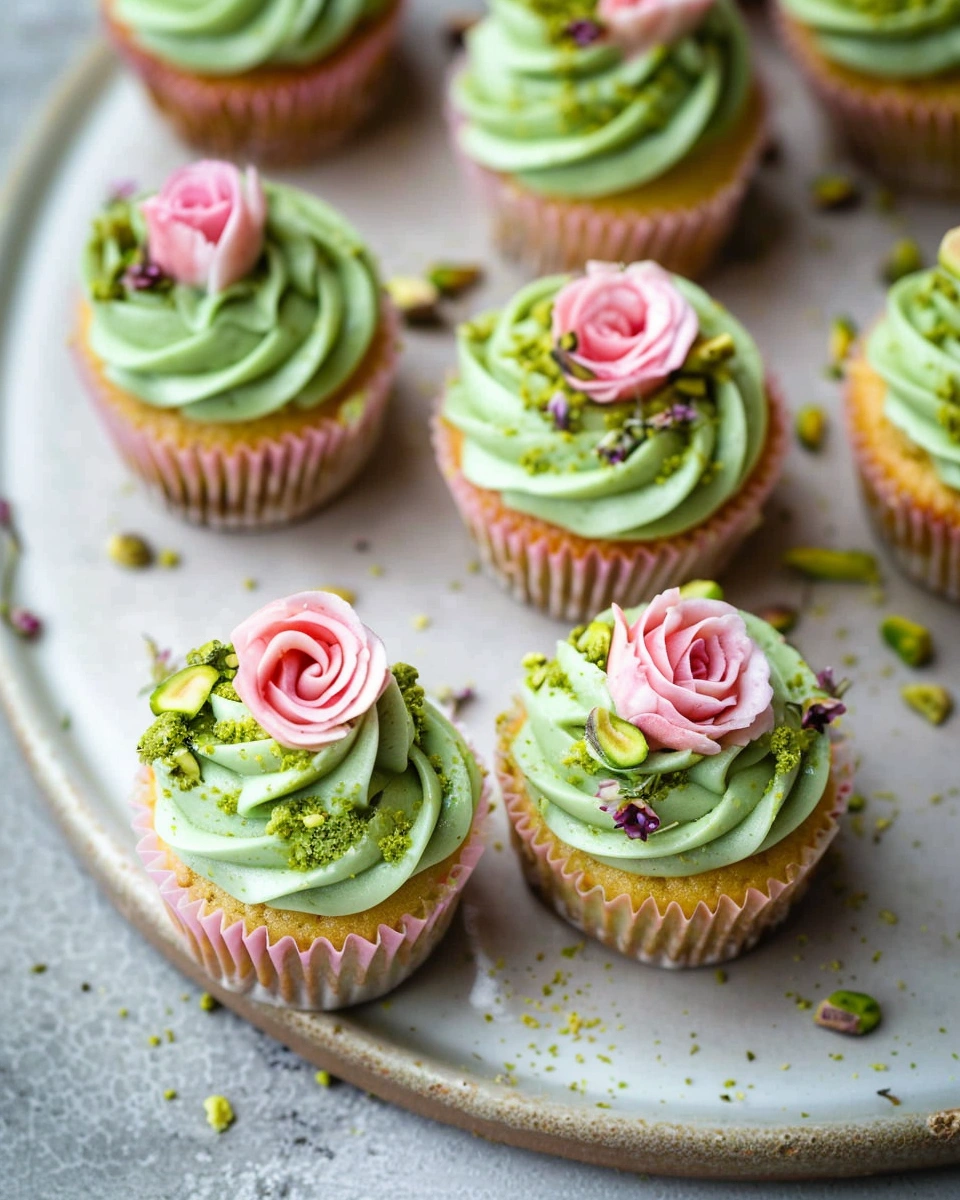 Vegan Mini Pistachio Cupcakes